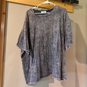 Acid wash oversized tee
